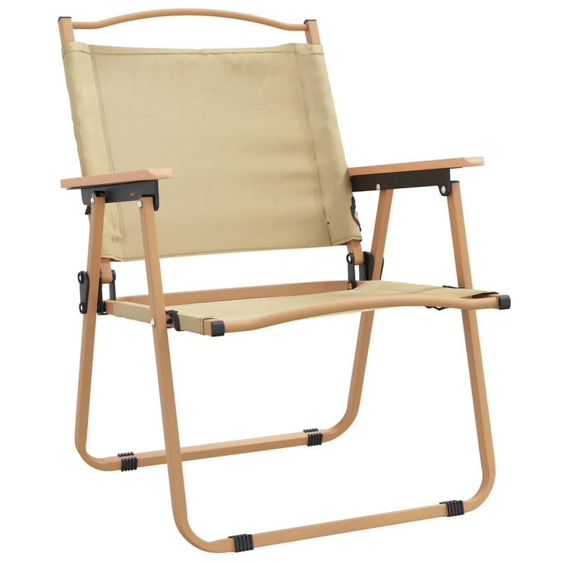 vidaXL Camping Chairs 2 pcs Beige 54x43x59 cm Oxford Fabric