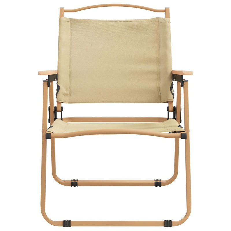 vidaXL Camping Chairs 2 pcs Beige 54x43x59 cm Oxford Fabric