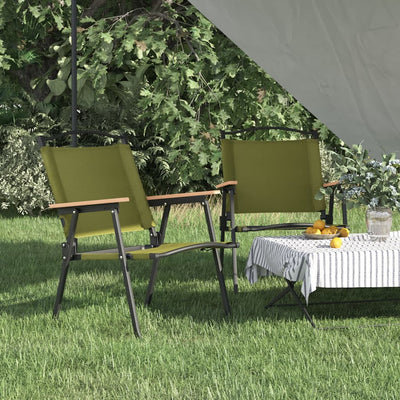 vidaXL Camping Chairs 2 pcs Beige 54x43x59 cm Oxford Fabric