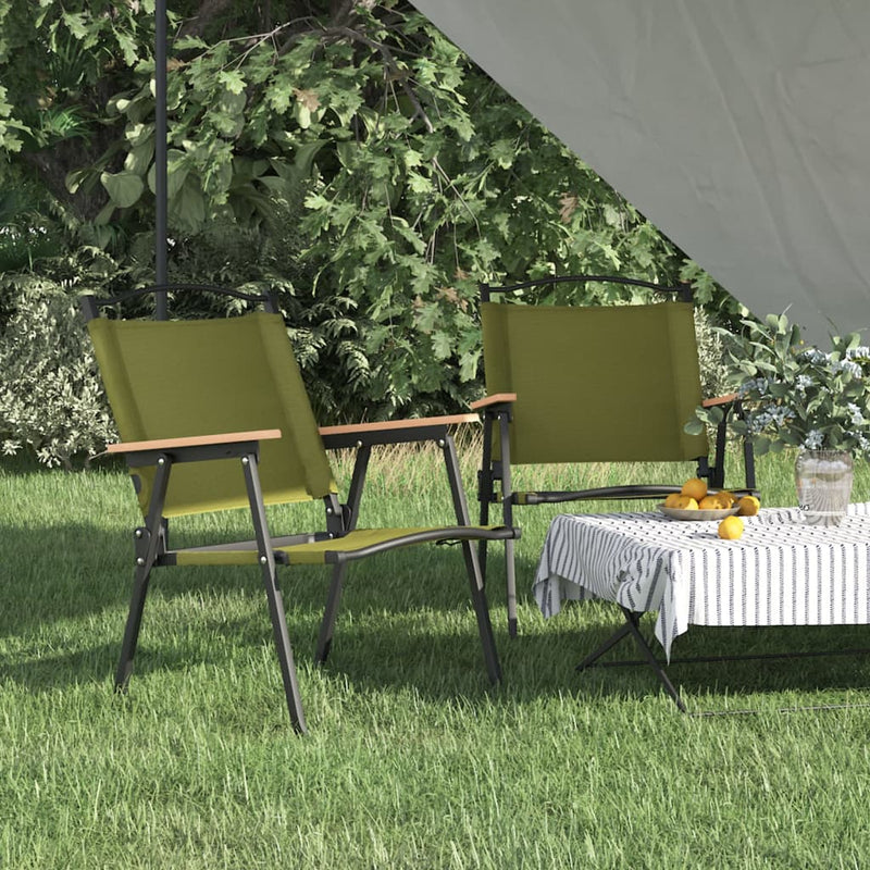 vidaXL Camping Chairs 2 pcs Beige 54x43x59 cm Oxford Fabric