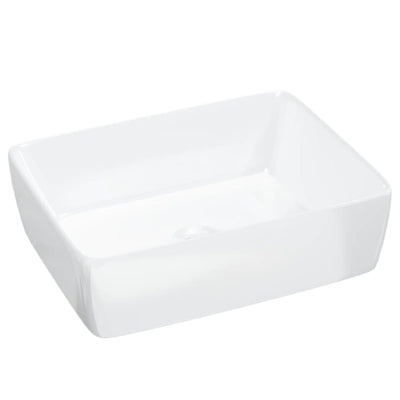 vidaXL Wash Basin White 48x37x13 cm Ceramic Rectangle