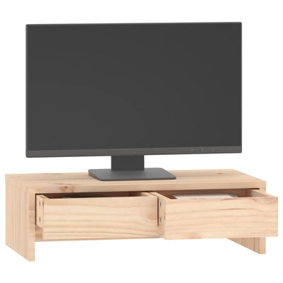 vidaXL Monitor Stand 100x27x15 cm Solid Wood Pine