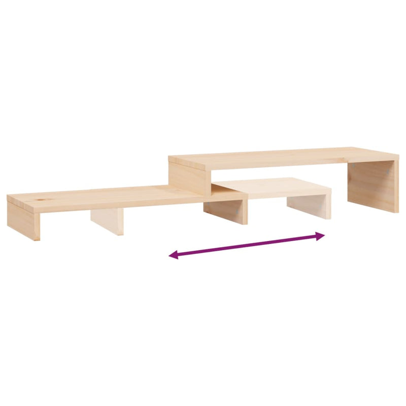vidaXL Monitor Stand (39-72)x17x43 cm Solid Wood Pine