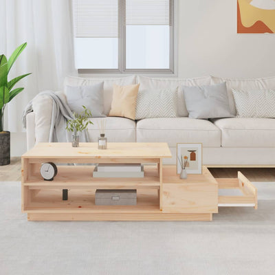 vidaXL Coffee Table 120x50x40.5 cm Solid Wood Pine