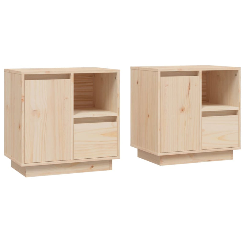 vidaXL Bedside Cabinets 2 pcs 50x34x50 cm Solid Wood Pine