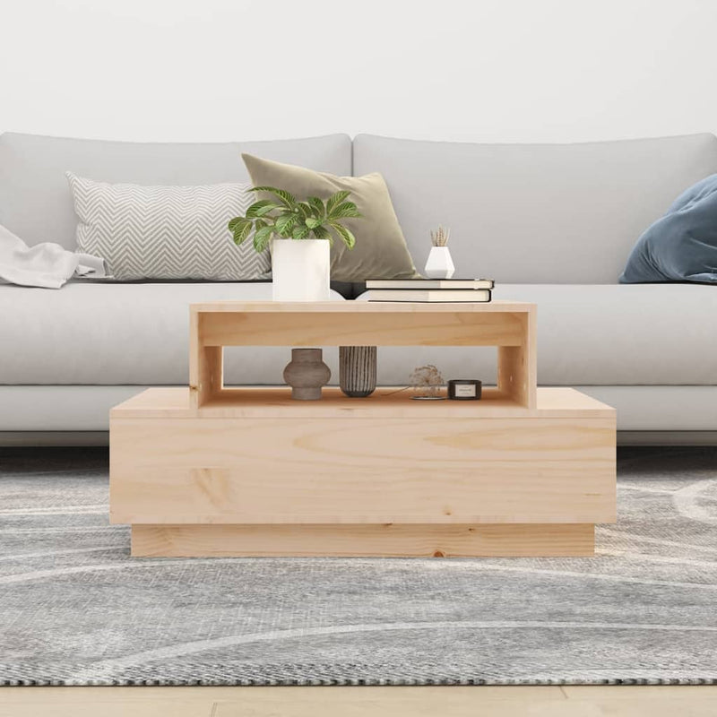 vidaXL Coffee Table 100x101x40.5 cm Solid Wood Pine
