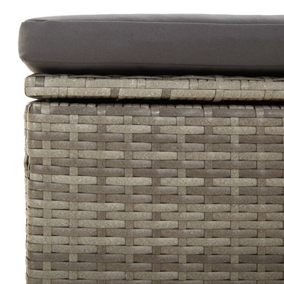 vidaXL 2-Seater Garden Sofa with Cushions Grey Poly Rattan