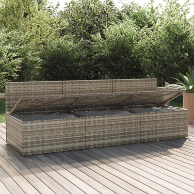 vidaXL 3-Seater Garden Sofa with Cushions Grey Poly Rattan