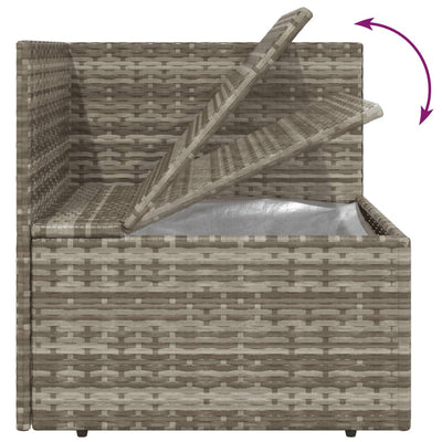 vidaXL 2-Seater Garden Sofa with Cushions Grey Poly Rattan