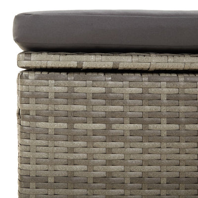 vidaXL 2-Seater Garden Sofa with Cushions Grey Poly Rattan