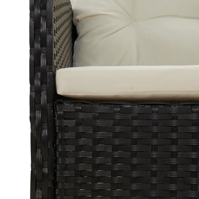 vidaXL 2 Piece Garden Lounge Set with Cushions Black Poly Rattan