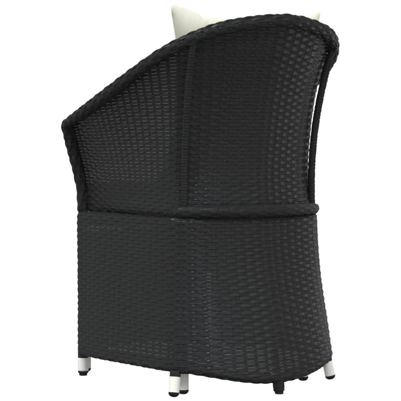 vidaXL 2 Piece Garden Lounge Set with Cushions Black Poly Rattan