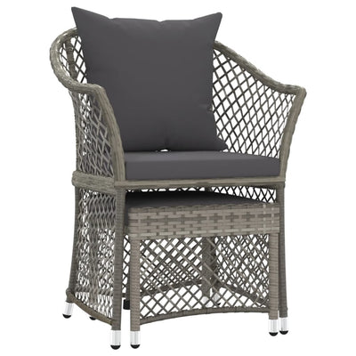 vidaXL 2 Piece Garden Lounge Set with Cushions Black Poly Rattan