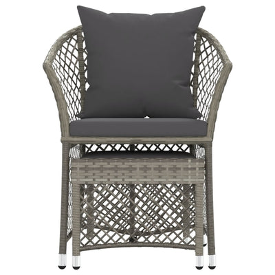 vidaXL 2 Piece Garden Lounge Set with Cushions Black Poly Rattan