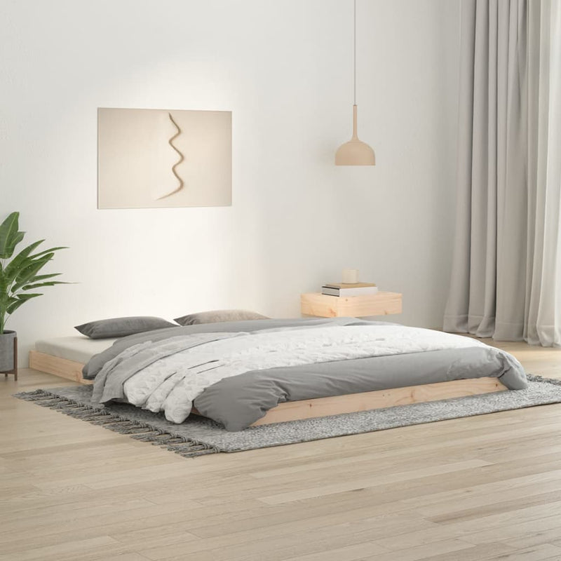 vidaXL Bed Frame without Mattress Black 150x200 cm Solid Wood Pine