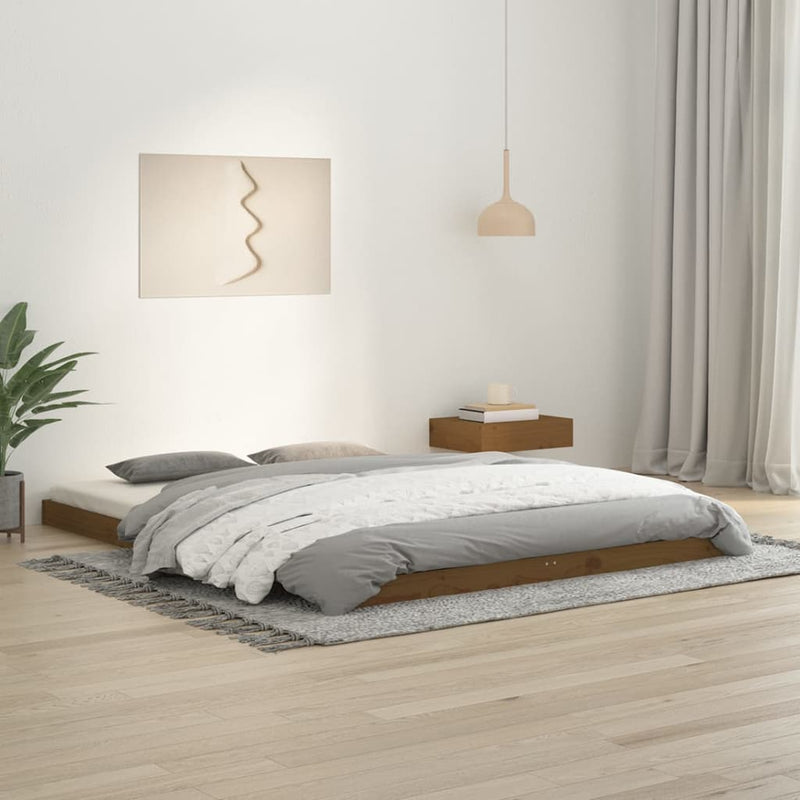 vidaXL Bed Frame without Mattress Black 150x200 cm Solid Wood Pine