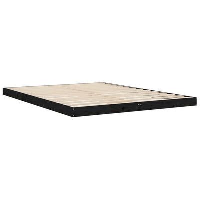 vidaXL Bed Frame without Mattress Black 150x200 cm Solid Wood Pine