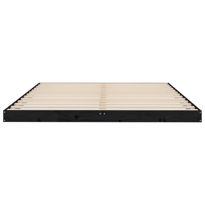 vidaXL Bed Frame without Mattress Black 150x200 cm Solid Wood Pine