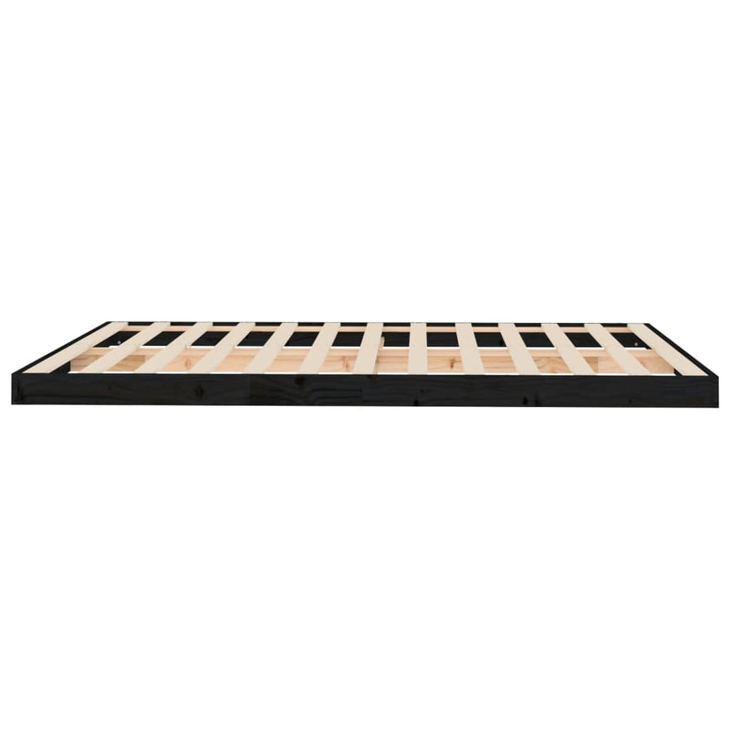 vidaXL Bed Frame without Mattress Black 150x200 cm Solid Wood Pine