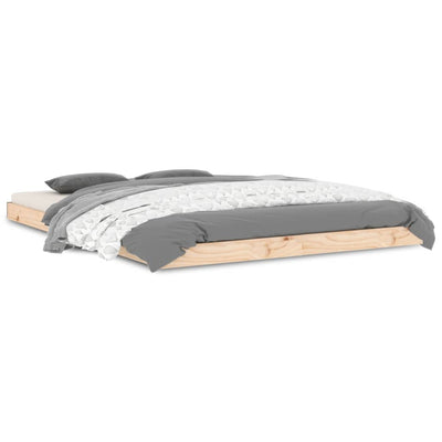 vidaXL Bed Frame without Mattress Black 135x190 cm Solid Wood Pine