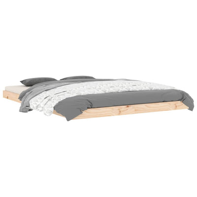 vidaXL Bed Frame without Mattress Black 135x190 cm Solid Wood Pine
