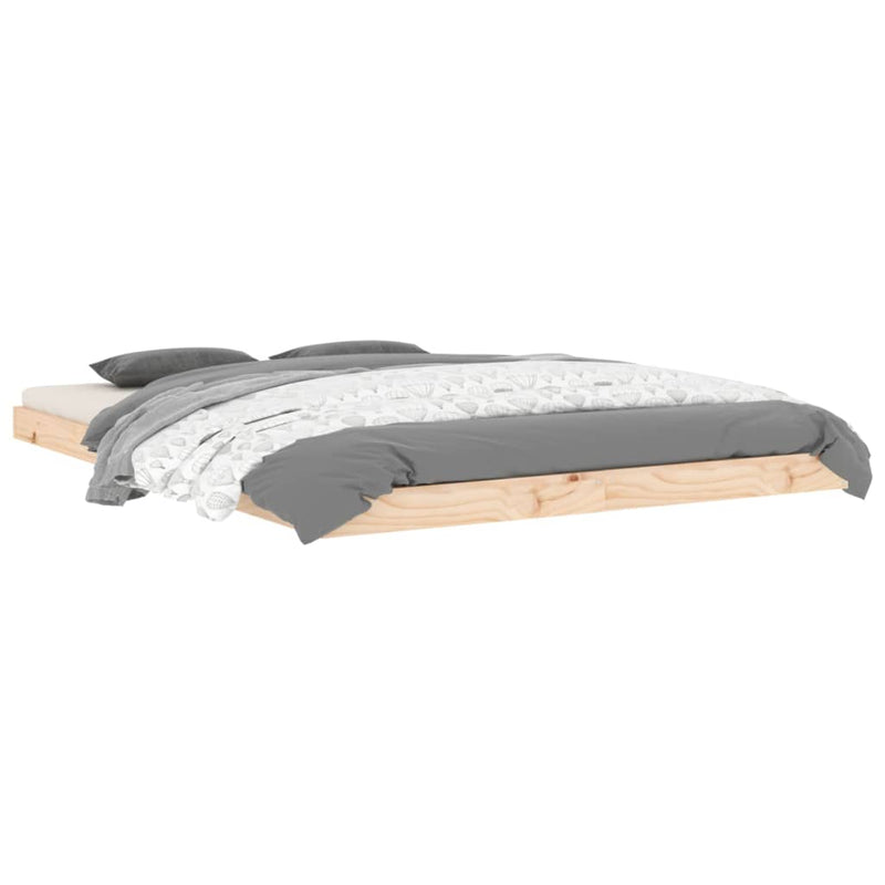 vidaXL Bed Frame without Mattress Black 135x190 cm Solid Wood Pine