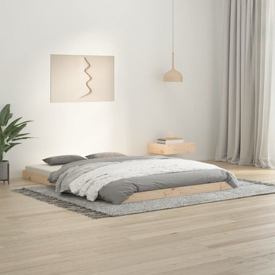 vidaXL Bed Frame without Mattress Black 135x190 cm Solid Wood Pine