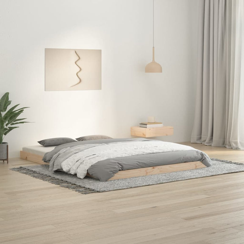 vidaXL Bed Frame without Mattress Black 135x190 cm Solid Wood Pine
