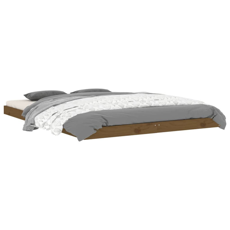 vidaXL Bed Frame without Mattress Black 135x190 cm Solid Wood Pine