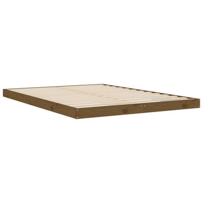 vidaXL Bed Frame without Mattress Black 135x190 cm Solid Wood Pine