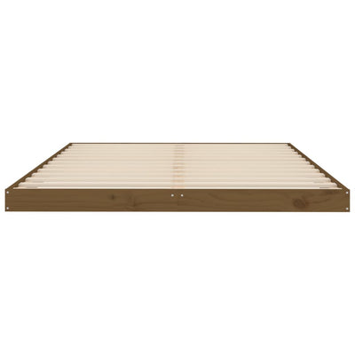 vidaXL Bed Frame without Mattress Black 135x190 cm Solid Wood Pine