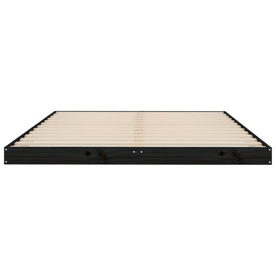 vidaXL Bed Frame without Mattress Black 135x190 cm Solid Wood Pine