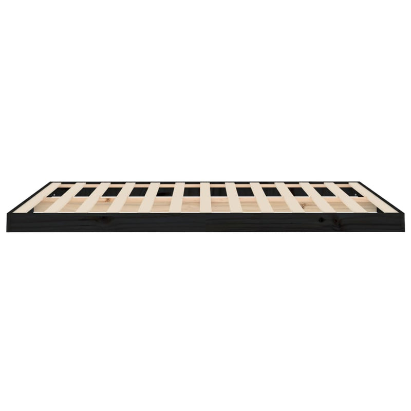 vidaXL Bed Frame without Mattress Black 135x190 cm Solid Wood Pine