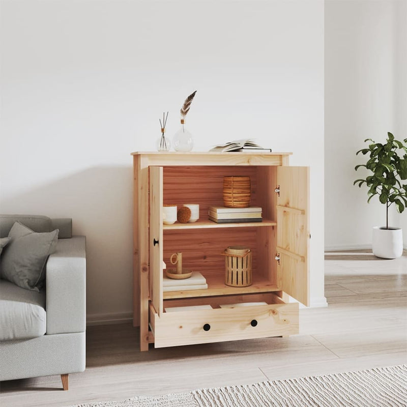 vidaXL Highboard White 83x41.5x100 cm Solid Wood Pine
