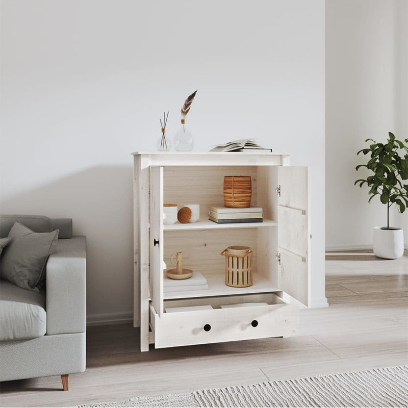 vidaXL Highboard White 83x41.5x100 cm Solid Wood Pine