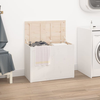 vidaXL Laundry Box 88.5x44x66 cm Solid Wood Pine