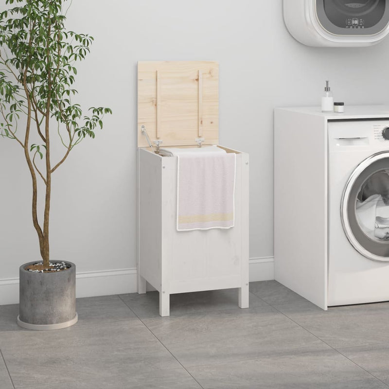 vidaXL Laundry Box 44x44x76 cm Solid Wood Pine