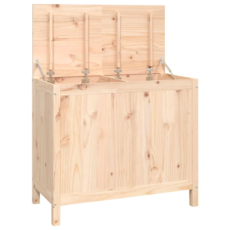 vidaXL Laundry Box 88.5x44x76 cm Solid Wood Pine
