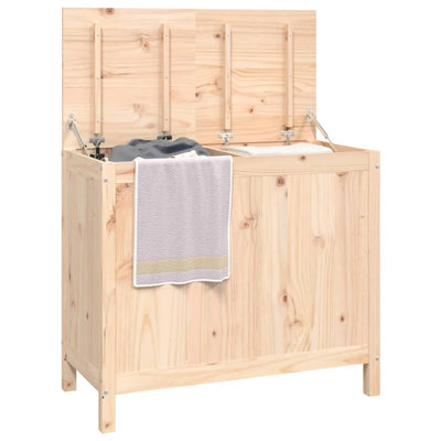 vidaXL Laundry Box 88.5x44x76 cm Solid Wood Pine