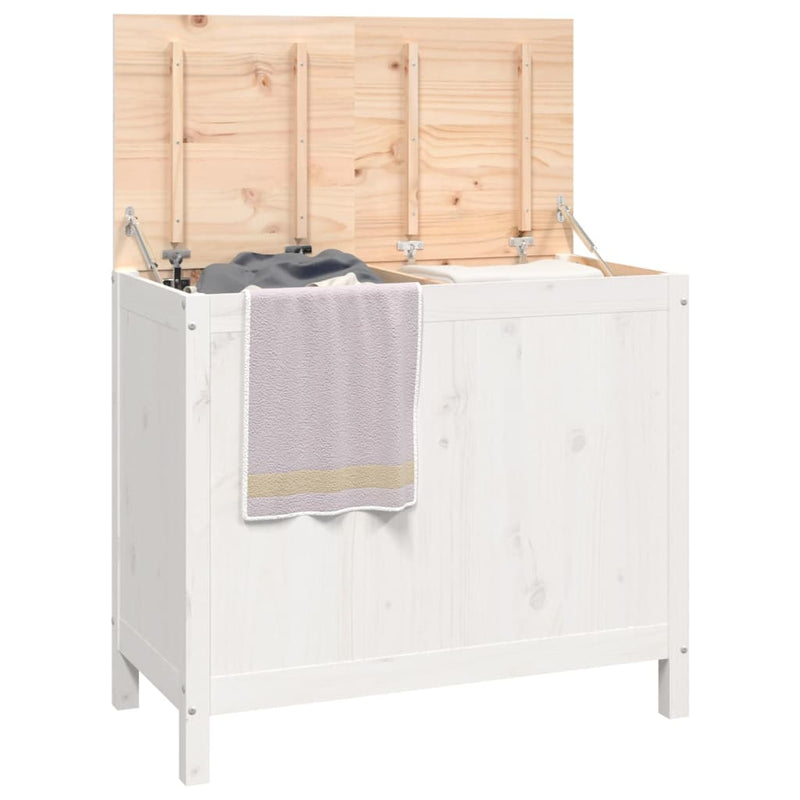 vidaXL Laundry Box 88.5x44x76 cm Solid Wood Pine