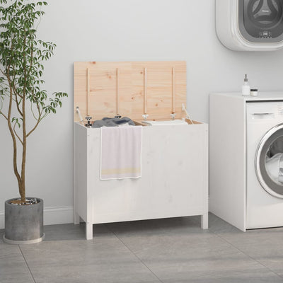vidaXL Laundry Box 88.5x44x76 cm Solid Wood Pine
