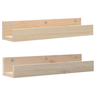 vidaXL Wall Shelves 2 pcs 110x12x9 cm Solid Wood Pine