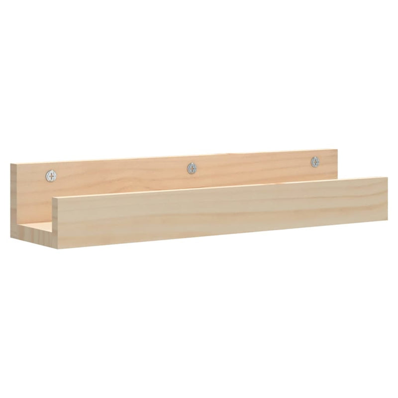 vidaXL Wall Shelves 2 pcs 110x12x9 cm Solid Wood Pine