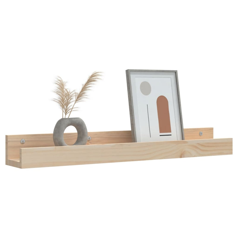 vidaXL Wall Shelves 2 pcs 110x12x9 cm Solid Wood Pine