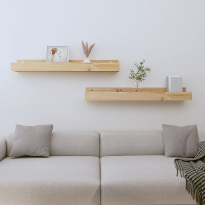 vidaXL Wall Shelves 2 pcs 110x12x9 cm Solid Wood Pine