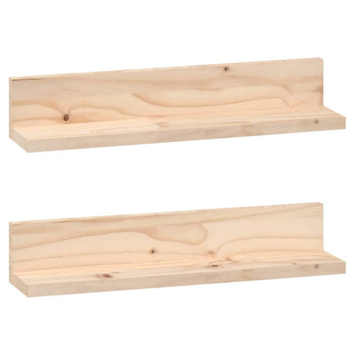 vidaXL Wall Shelves 2 pcs 110x12x9 cm Solid Wood Pine