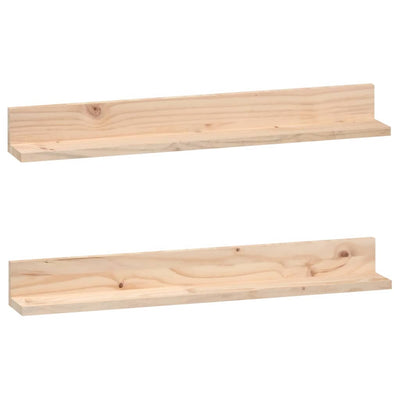 vidaXL Wall Shelves 2 pcs 110x12x9 cm Solid Wood Pine