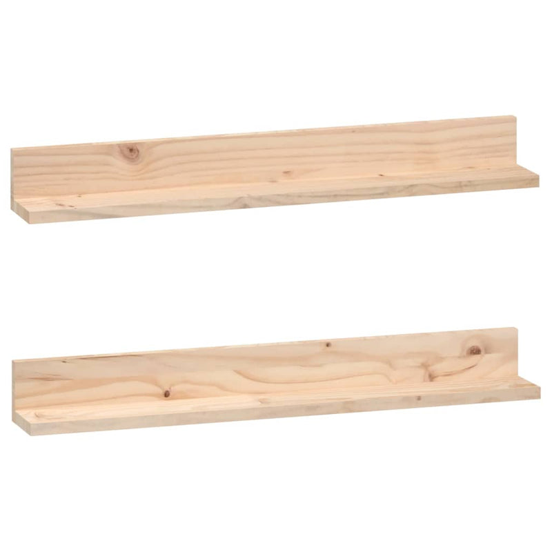 vidaXL Wall Shelves 2 pcs 110x12x9 cm Solid Wood Pine