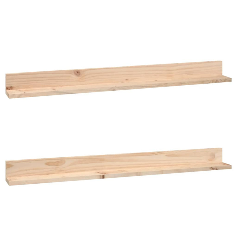 vidaXL Wall Shelves 2 pcs 110x12x9 cm Solid Wood Pine
