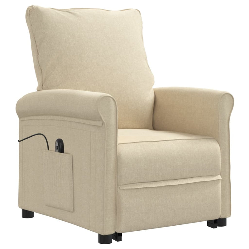 vidaXL Stand up Recliner Chair Cream Fabric